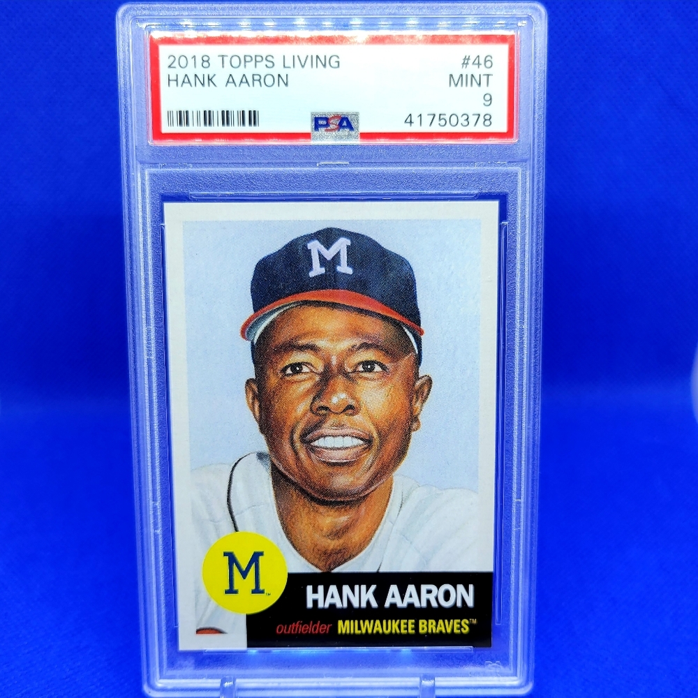 2018 Topps Living #46 Hank Aaron Card Graded PSA 9 Mint Braves